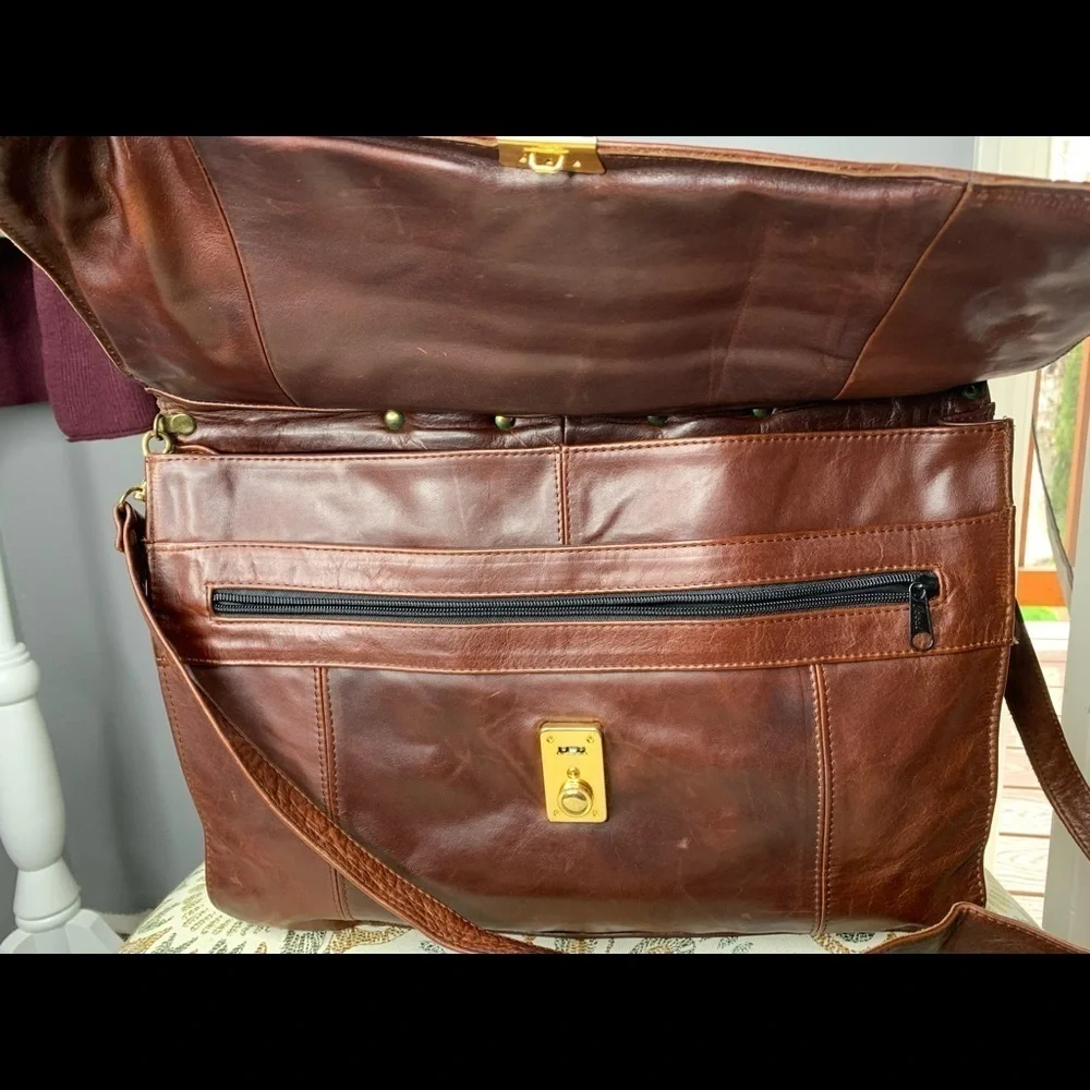 Vintage SOFT Leather Brown PORTFOLIO BRIEFCASE
